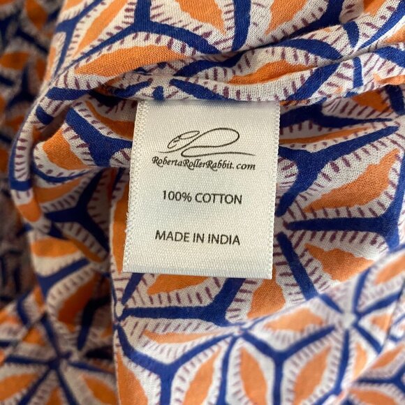 Roberta Roller Rabbit Top Multicolored Print‎ Beaded Edge 3/4 Sleeve Women's XS - Picture 6 of 7